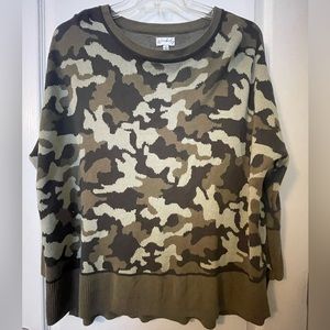 Wonderly flyaway camouflage dolman sleeve sweater
